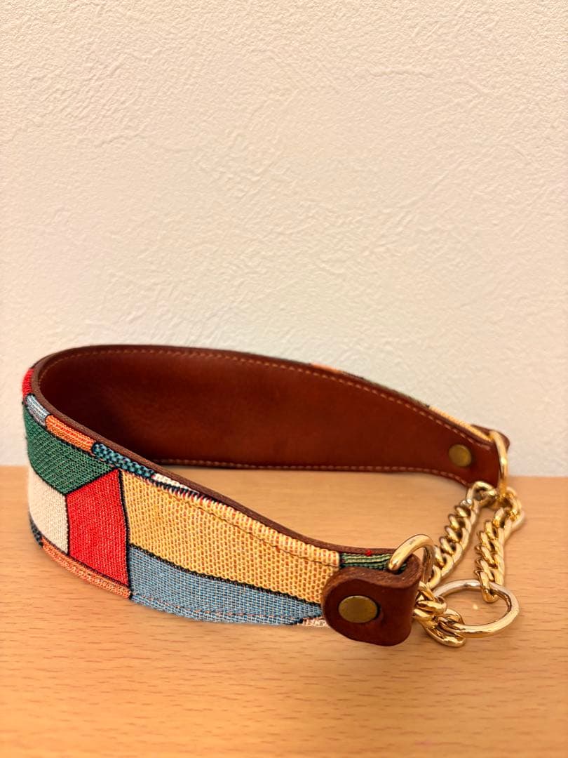 くすのき犬具 首輪 本革ハーフチョーク 大型犬用