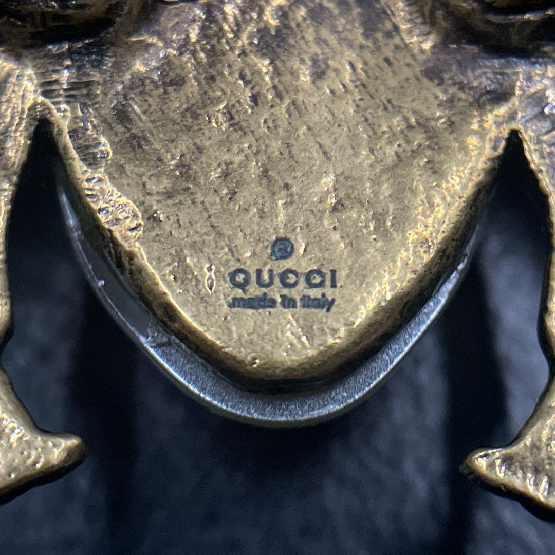 良品　グッチ リング インターロッキング 蜂 ビー パール ストーン 9号　指輪