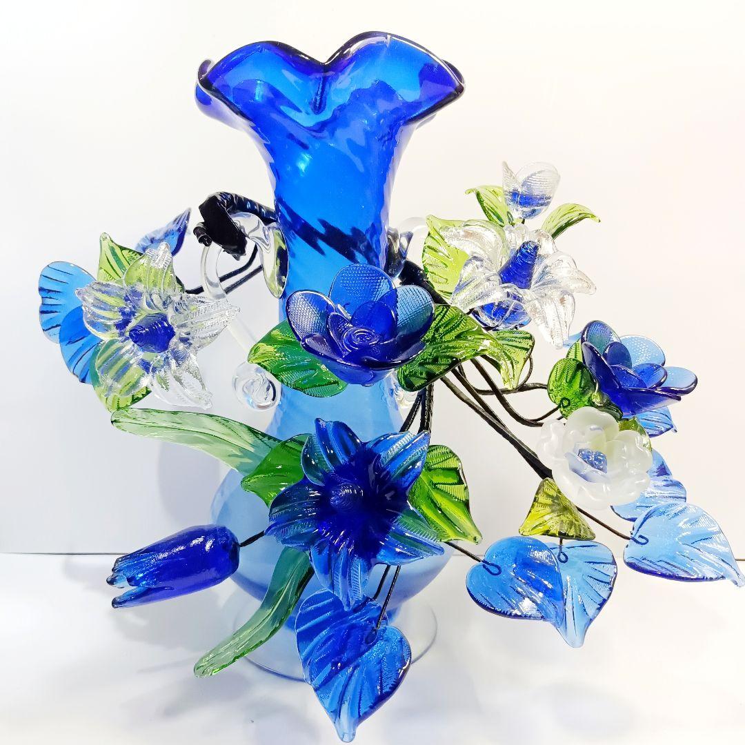 【美品】琉球ガラス 花瓶 ガラスオブジェ ガラス工芸30cm