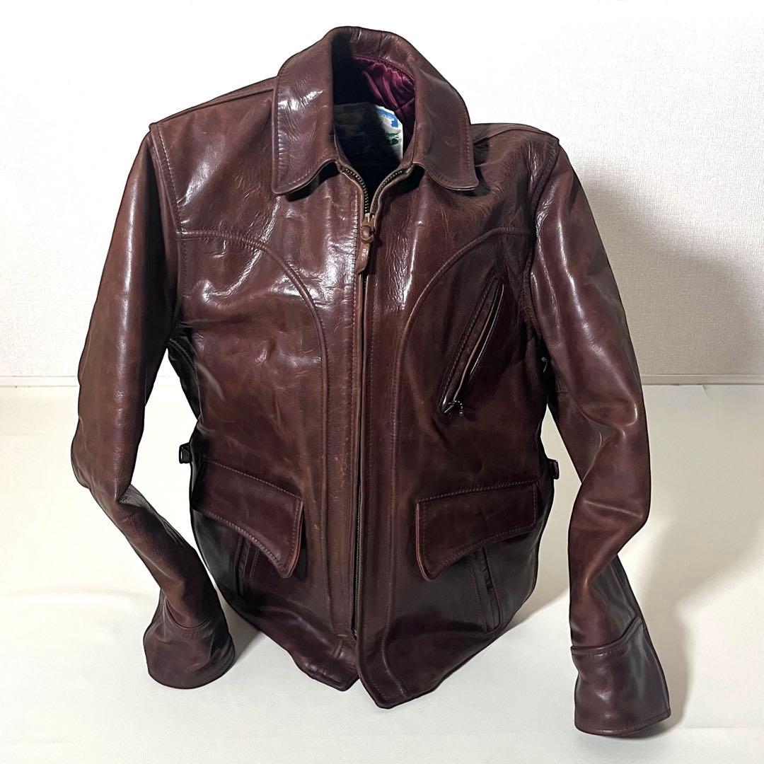 【良品】エアロレザー　ヘラクレス ジャケット　ホースハイド　ブラウン　中綿　38
