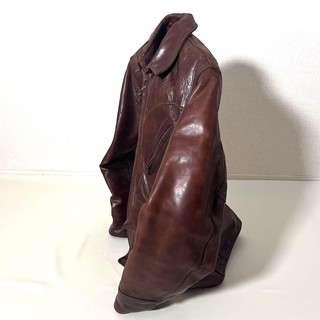 【良品】エアロレザー　ヘラクレス ジャケット　ホースハイド　ブラウン　中綿　38
