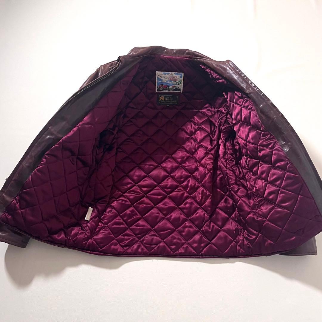 【良品】エアロレザー　ヘラクレス ジャケット　ホースハイド　ブラウン　中綿　38