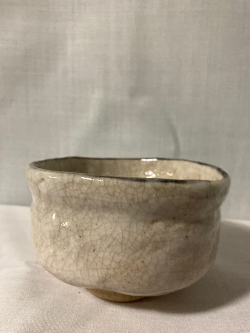 実家整理 茶道具 志野焼 鼠志野 茶碗