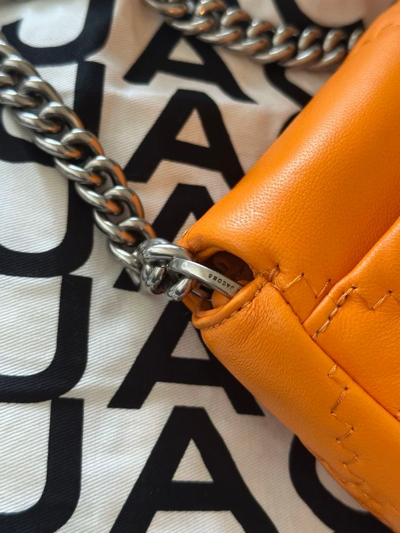 MARC JACOBS オレンジ キルティングレザー ショルダーバッグ