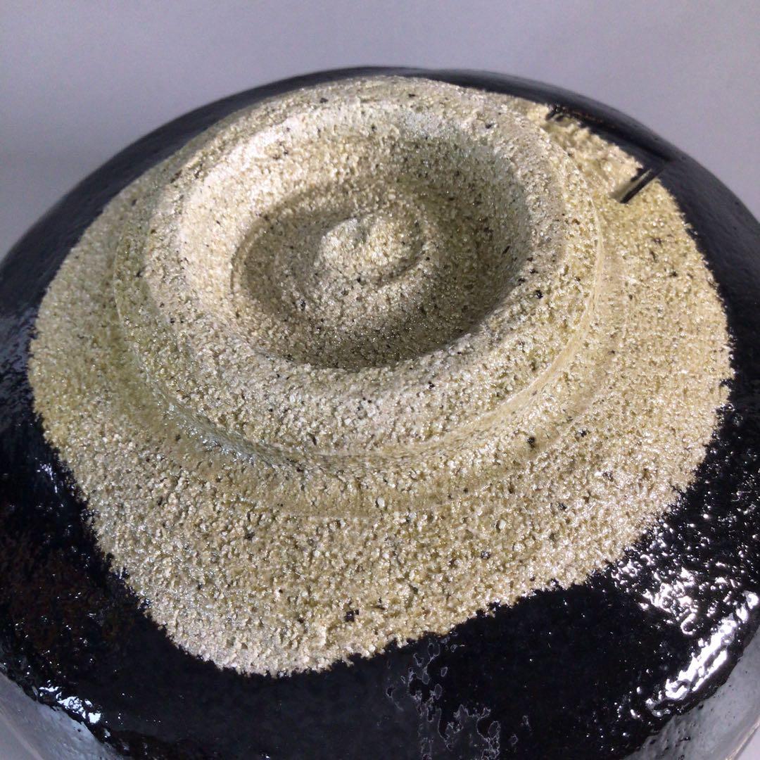 Ｐ６７９　黒楽茶碗　『佐々木松楽造』『大徳寺　福本積應　箱書』　共箱　茶道具