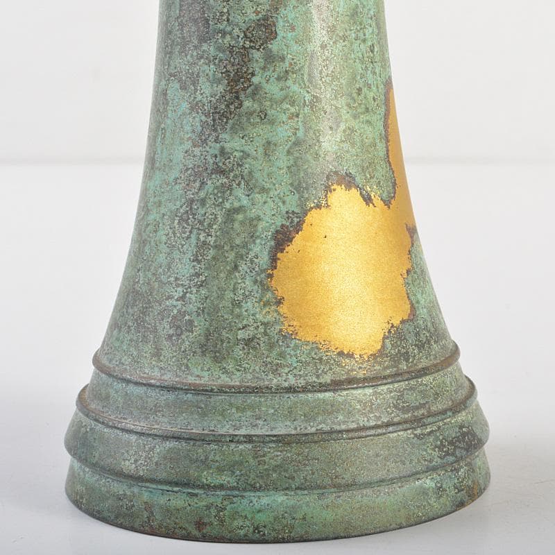 平安　秦蔵六造　 塗金銅　立鼓式花瓶　M　R7423