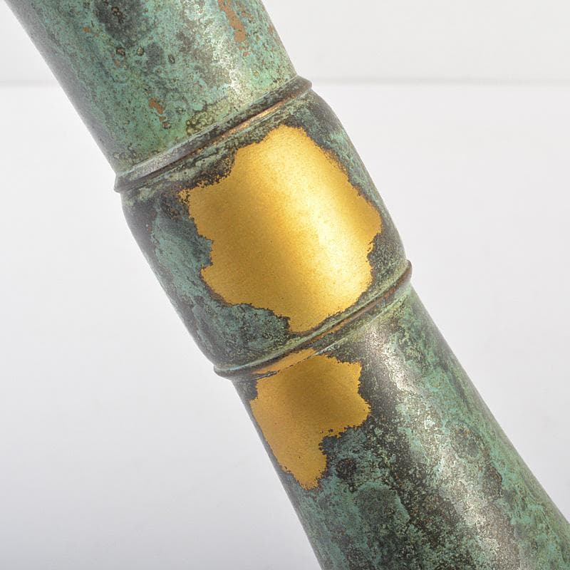 平安　秦蔵六造　 塗金銅　立鼓式花瓶　M　R7423