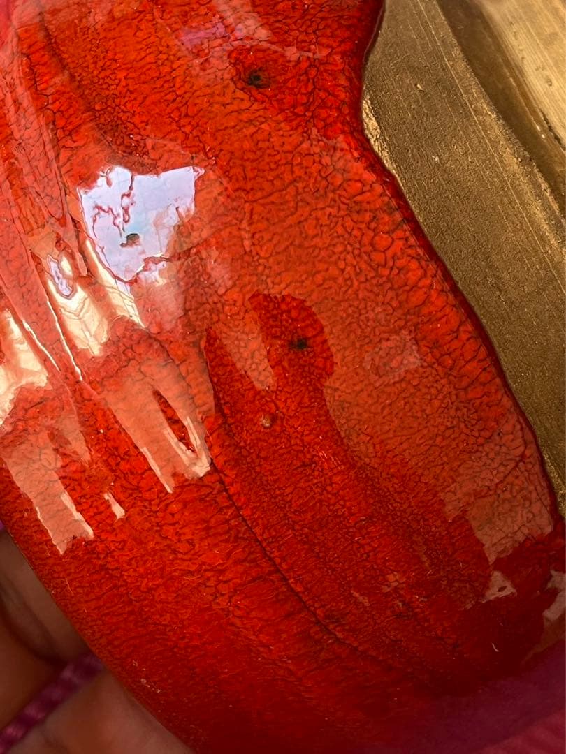 抹茶　茶碗 抹茶碗 紅彩茶碗 桐箱　銘有り(読めず)