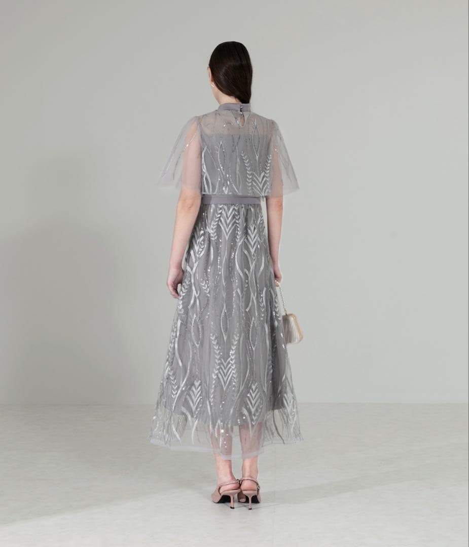 ボレロチュールレース刺繍セットアップワンピース