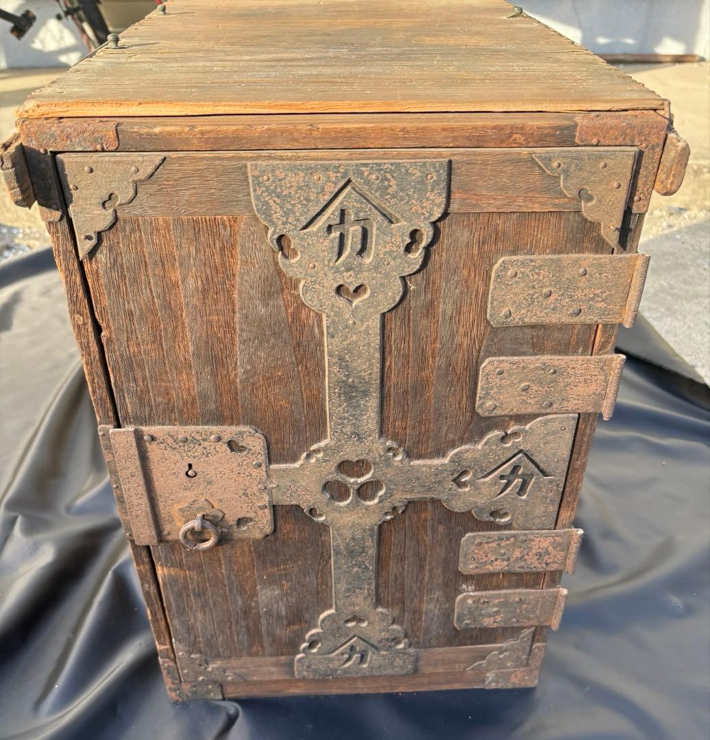 日本　アンティーク 船箪笥 木製　金具 時代箪笥 和箪笥　小箪笥
