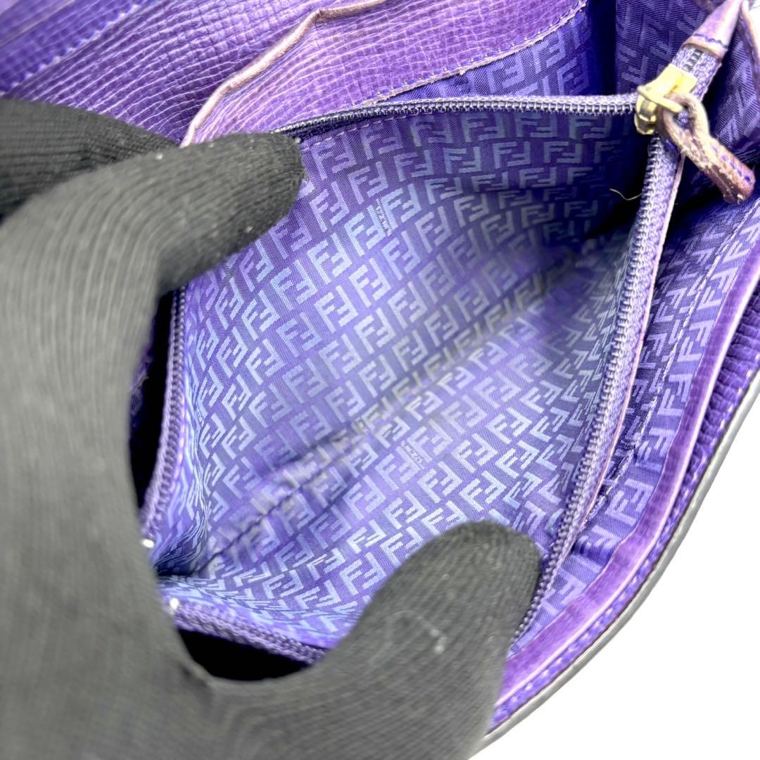 FENDI ズッカ　長財布　PVC パープル　レザー　折り財布　ズッキーノ　ロゴ