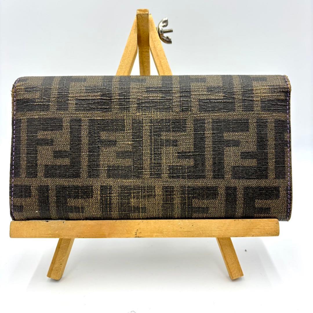 FENDI ズッカ　長財布　PVC パープル　レザー　折り財布　ズッキーノ　ロゴ