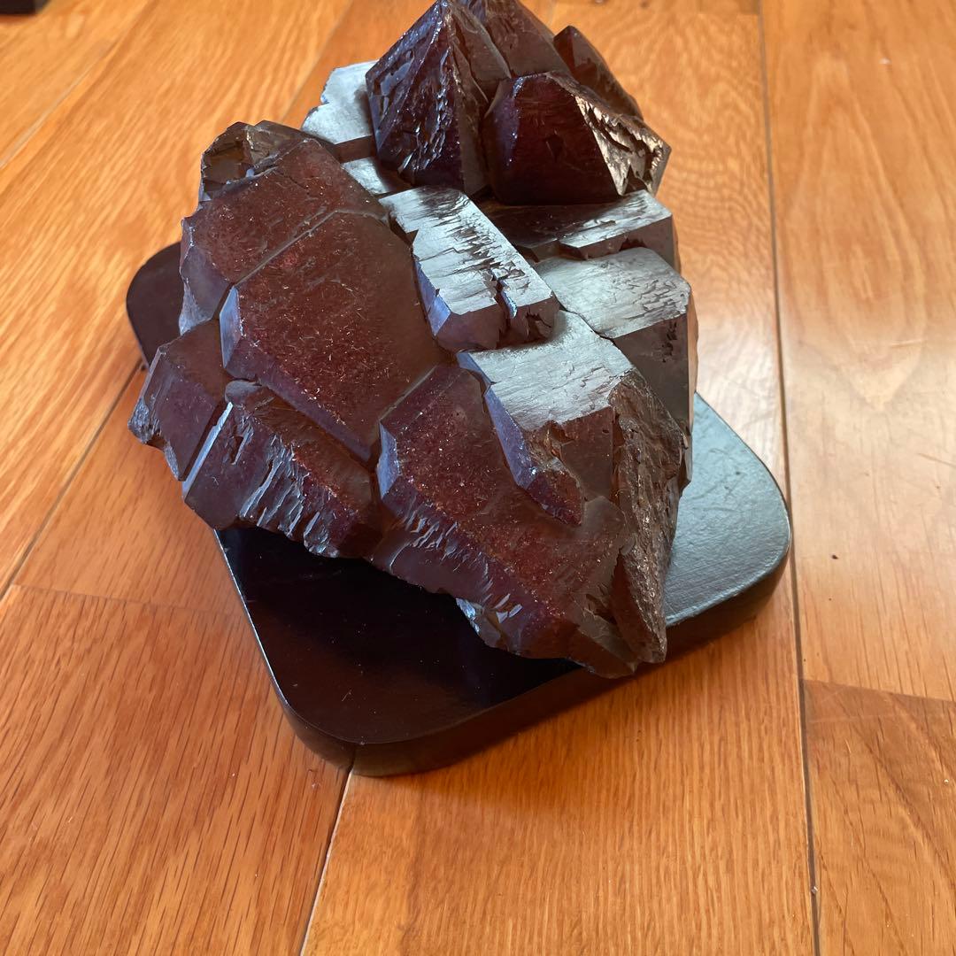 天然石 ダークレッド 結晶アート