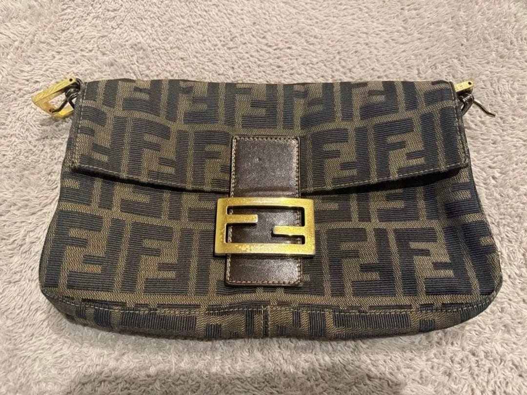 【希少】Fendi ズッカ柄 マンマバケット 金具ゴールド＊ショルダーなし