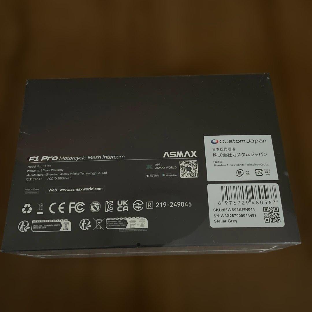ASMAX F1 Pro バイク用 インカム ステラグレー 10人同時通話