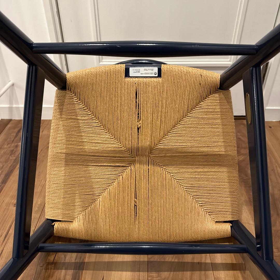 ネイビー ウィッカー ダイニングチェア