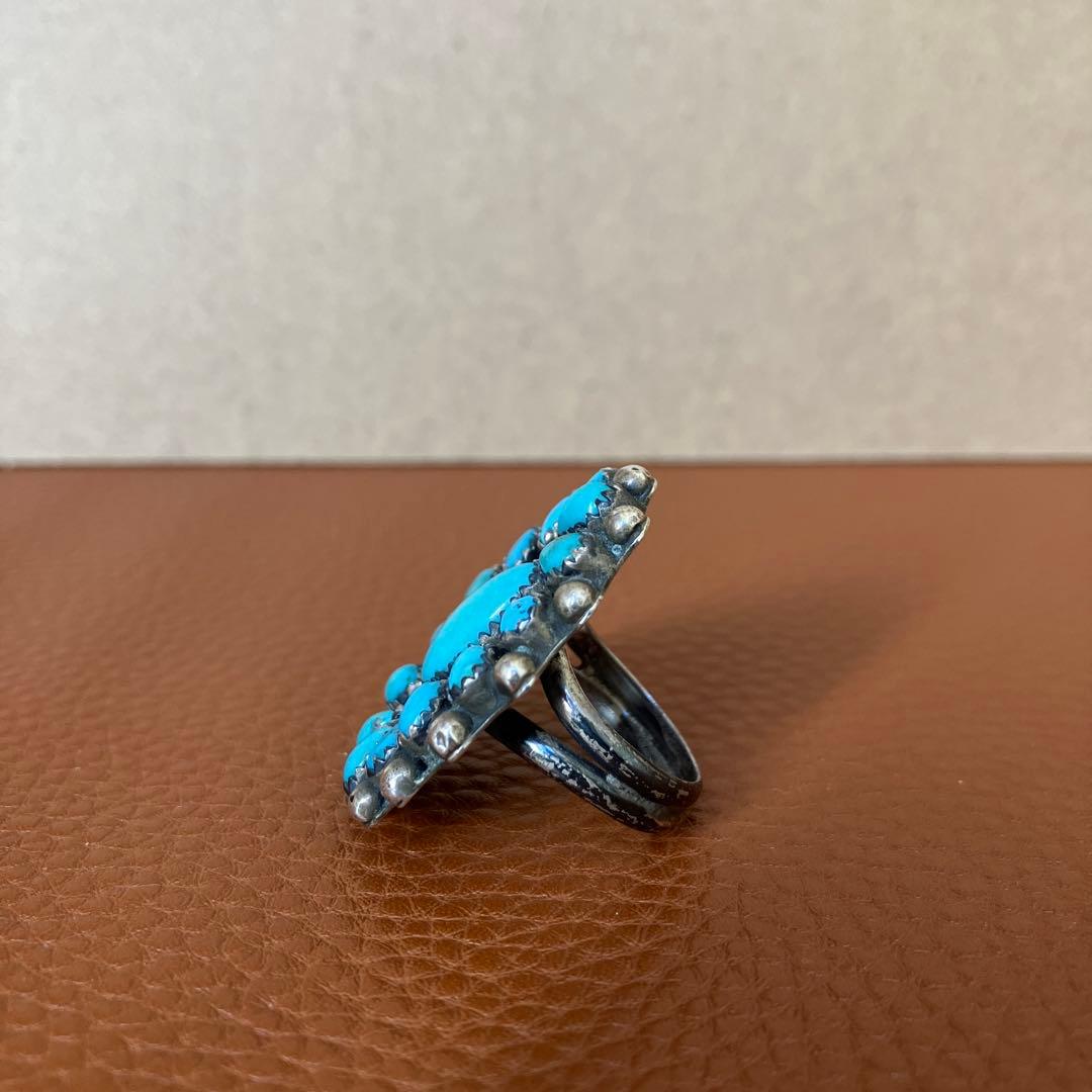 インディアンジュエリー　ナバホ族 ヴィンテージ　ターコイズ　クラスターリング