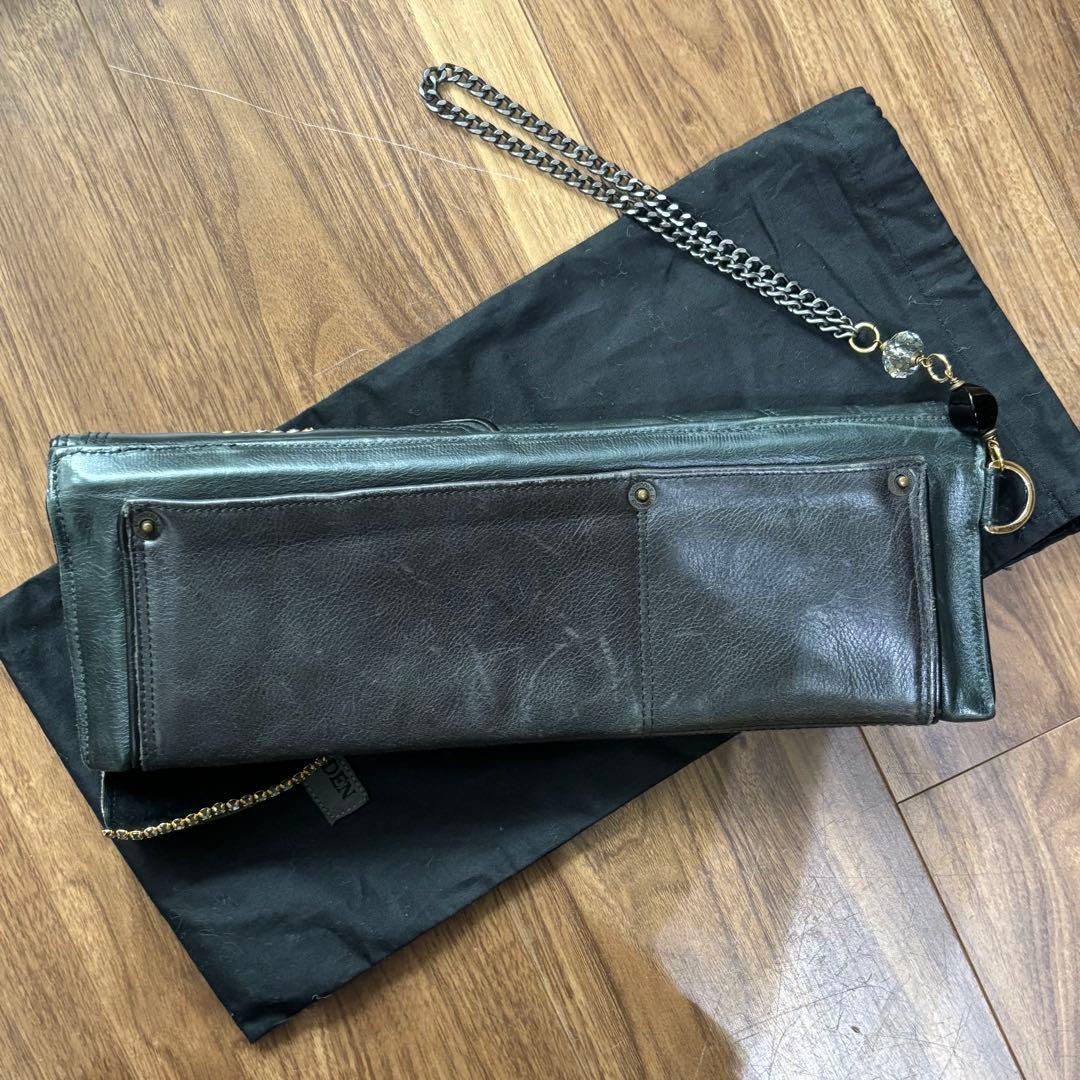 S*g様 《美品》ビヨンセ愛用　ブラッシャーエムデン　ビジュー装飾 ブラックレザ