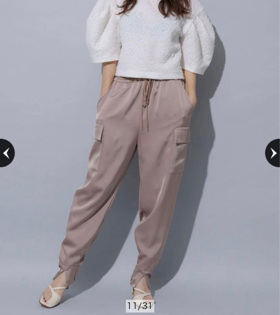 【試着のみ】リランドチュール　サテンカーゴパンツ