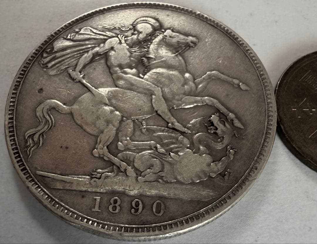 P*o様 1890年 英国ジュベリーヘッドヴィクトリア女王　クラウン銀貨