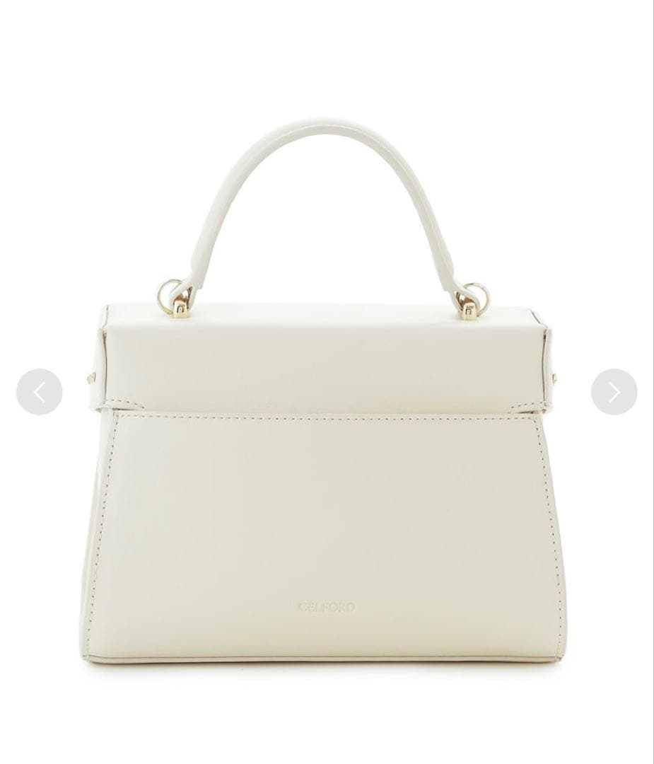 セルフォード　リュタン　ビジュースタッズポシェット　Mサイズ　アイボリー