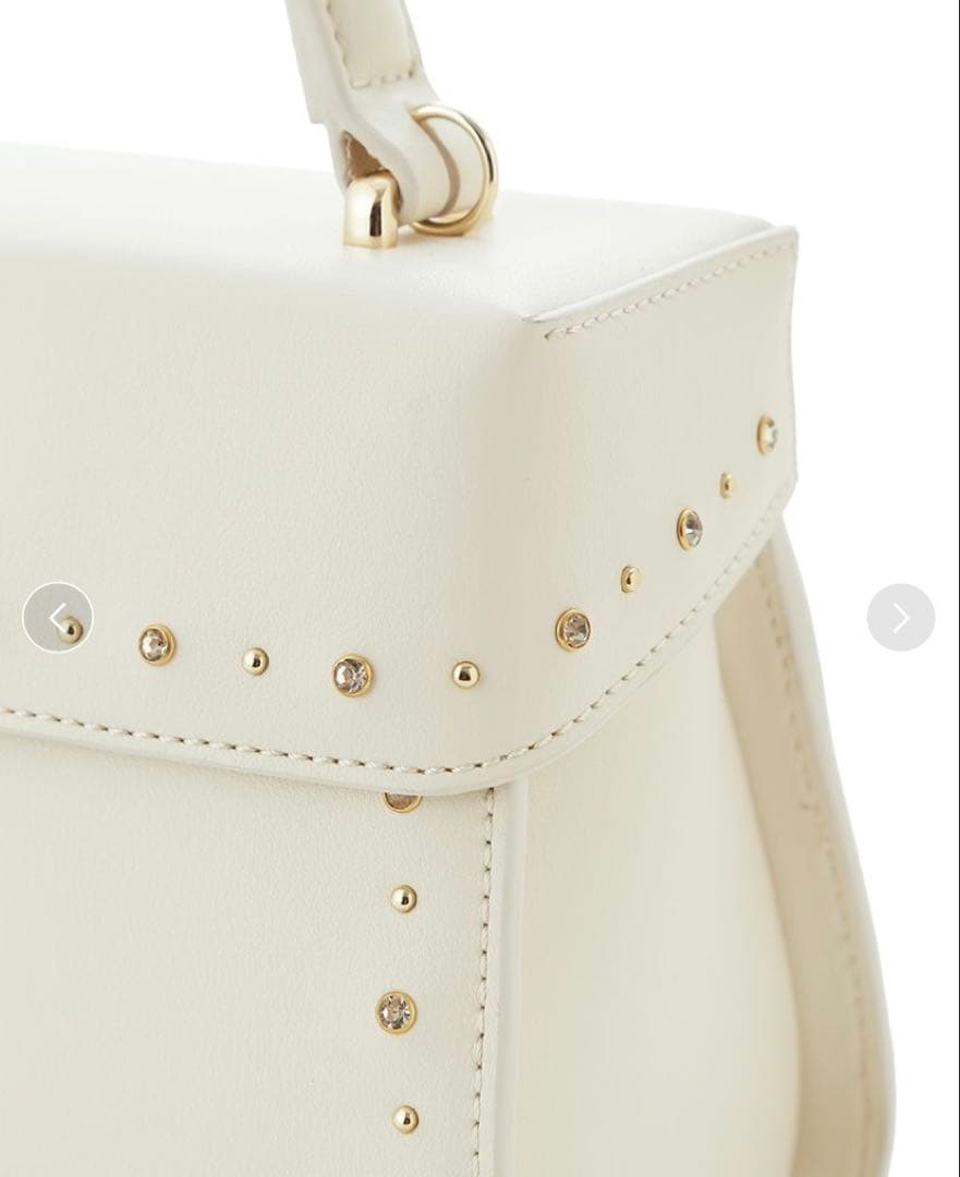 セルフォード　リュタン　ビジュースタッズポシェット　Mサイズ　アイボリー