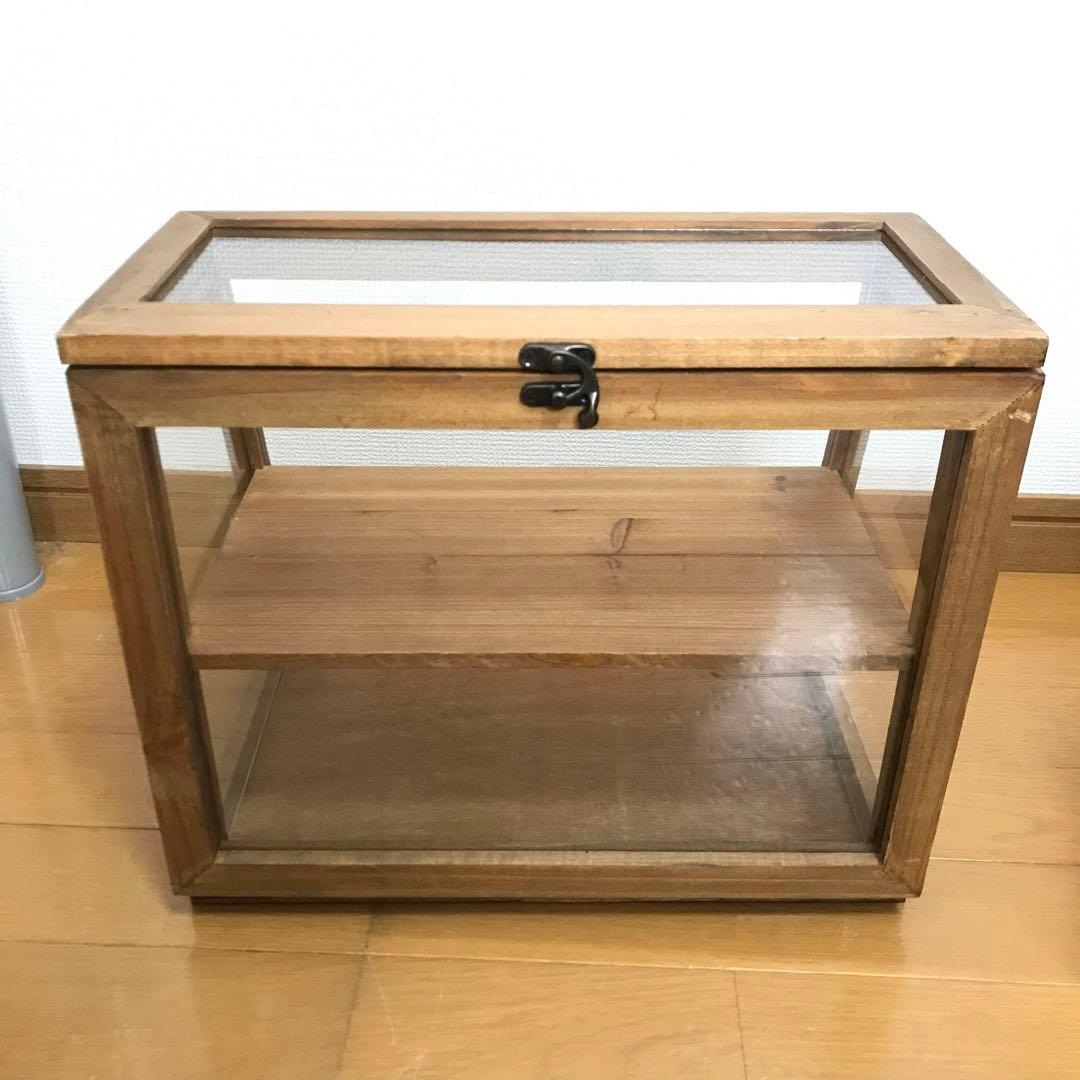 専用リサイクルウッド カウンターキャビネット ガラスケース ショーケース サリュ