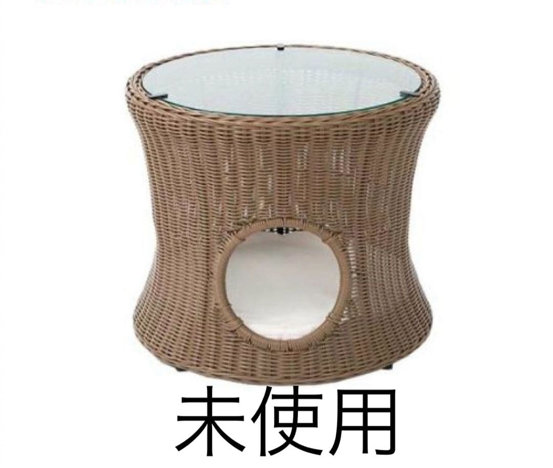 ペットハウス＆テーブル 丸型 大 ブラウン