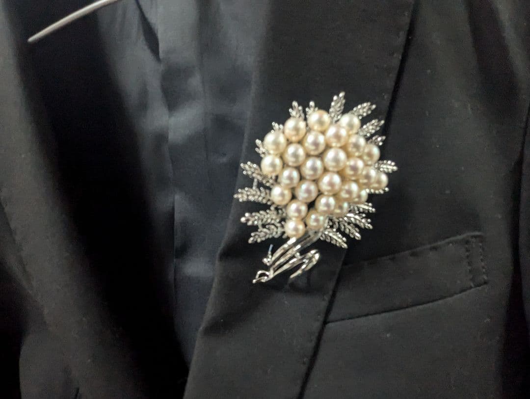 本真珠　ブローチ　SILVER