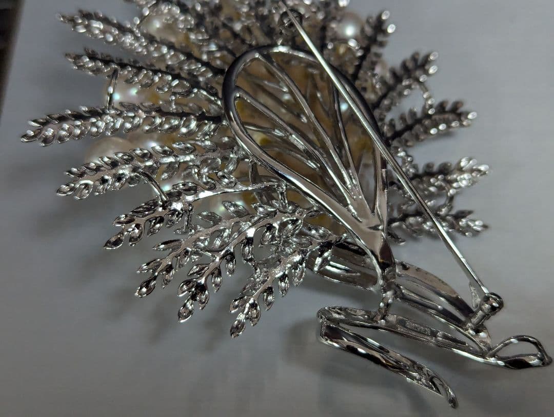 本真珠　ブローチ　SILVER