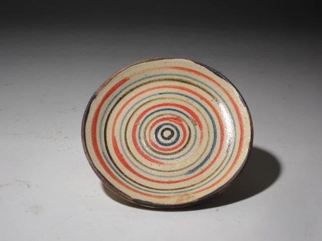 ☆　北大路魯山人　色絵マル向　五客　愛嬌ある品です☆y454