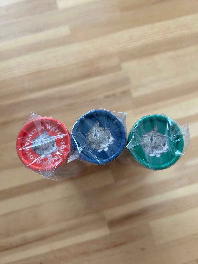 ヒグチユウコ　アーティスト色鉛筆45色赤、青、緑系3セット　ミルキーポップ空箱