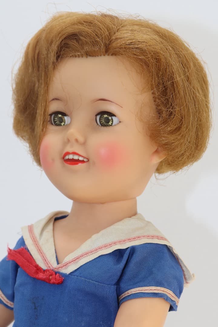 ビンテージ 青いセーラー服シャーリー・テンプル人形44cm 裸足 IDEAL社