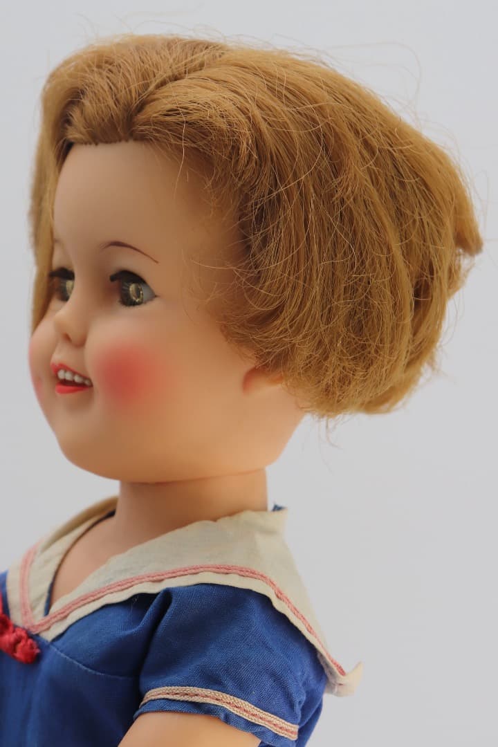 ビンテージ 青いセーラー服シャーリー・テンプル人形44cm 裸足 IDEAL社
