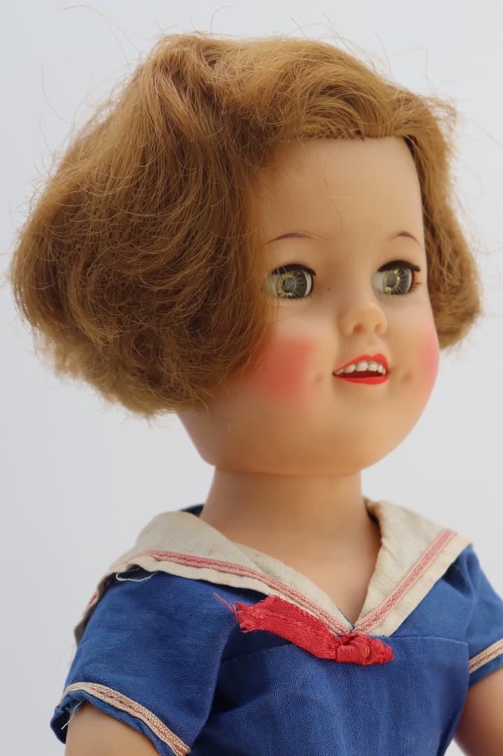 ビンテージ 青いセーラー服シャーリー・テンプル人形44cm 裸足 IDEAL社