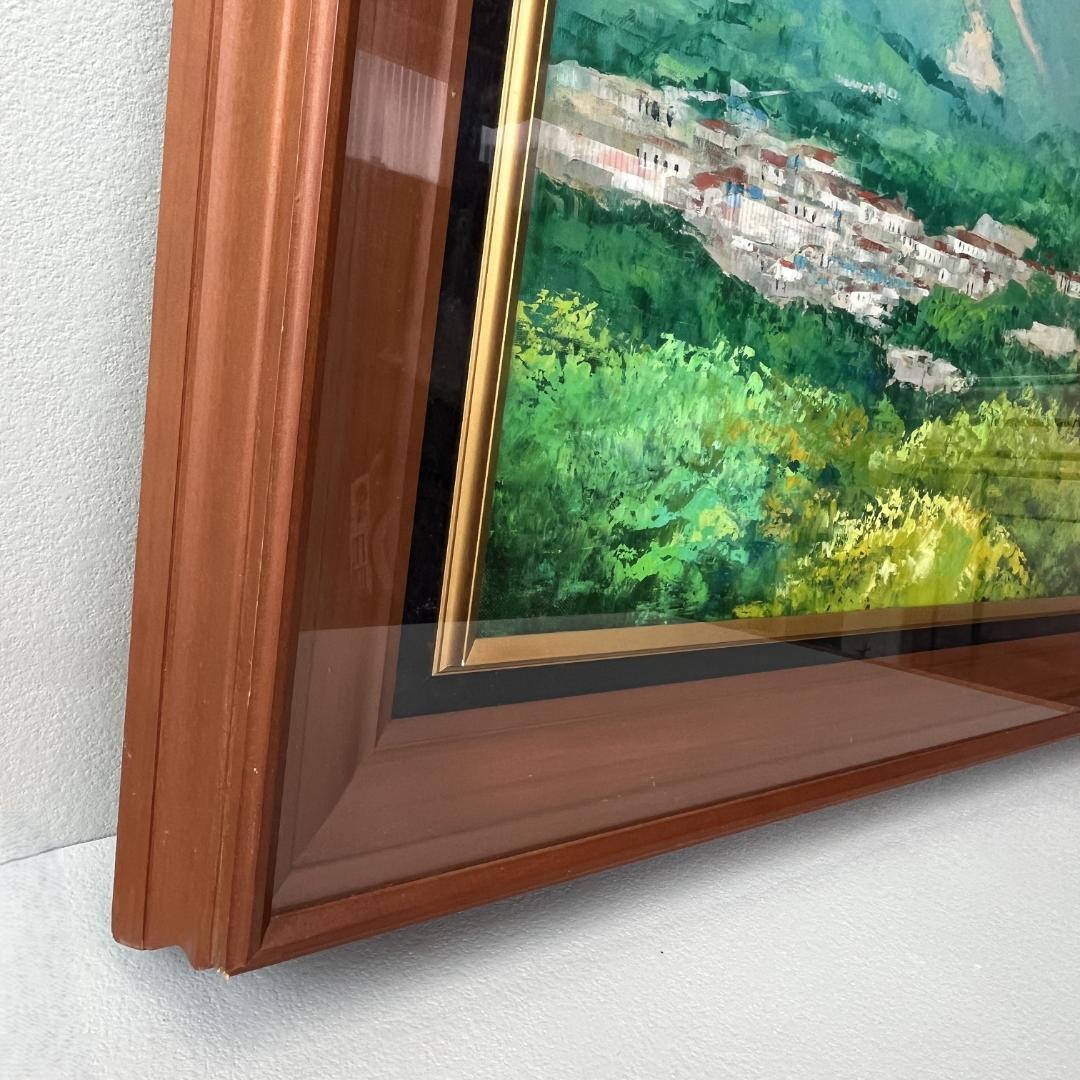 額縁付き　広瀬和之　F12　油彩画　雲仙