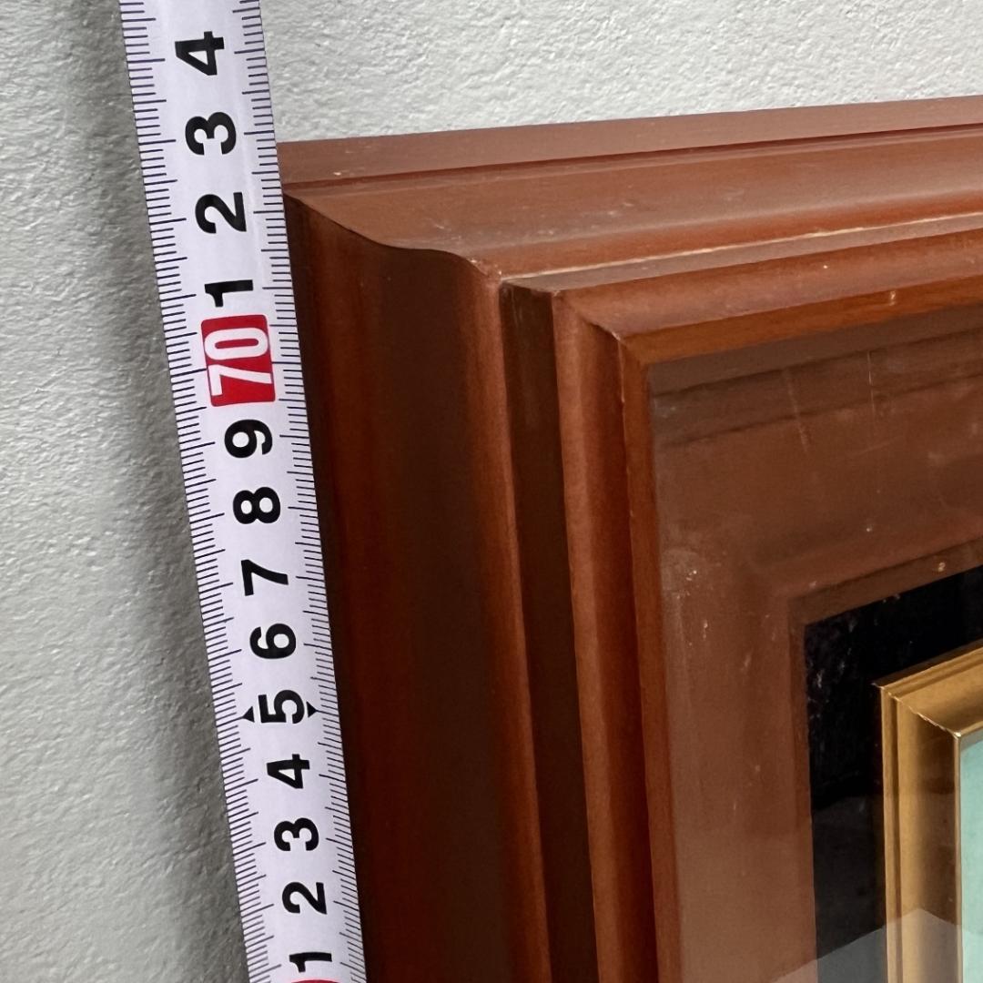 額縁付き　広瀬和之　F12　油彩画　雲仙