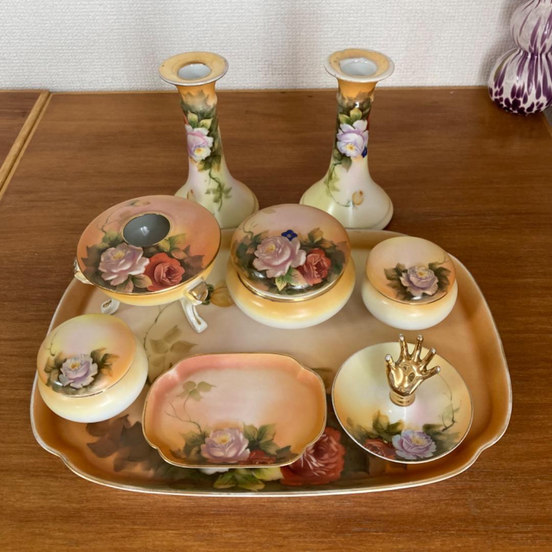 アールヌーボー　手描き　オールドノリタケ イギリス　ドレッサーセット