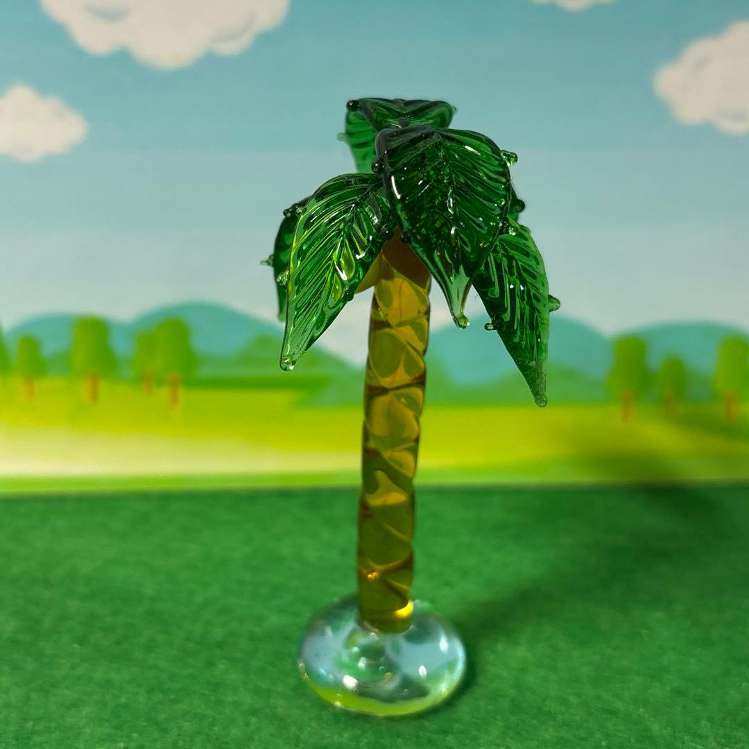 ヤシの木　ガラス細工　ミニチュア