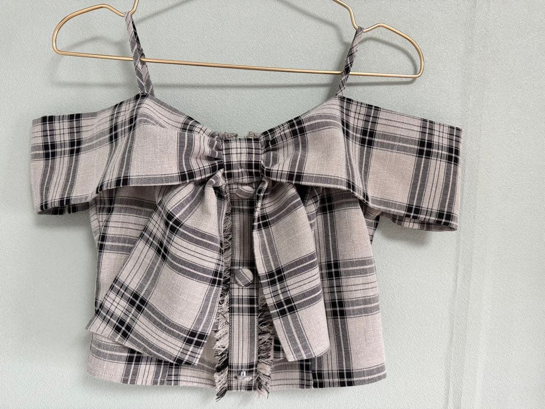 【ミックス2】LIP SERVICE ツイードリボンオフショルトップス