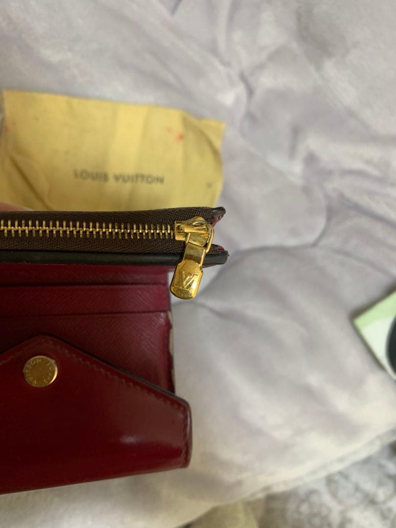 LOUIS VUITTON 三つ折り財布 ブラウン/レッド