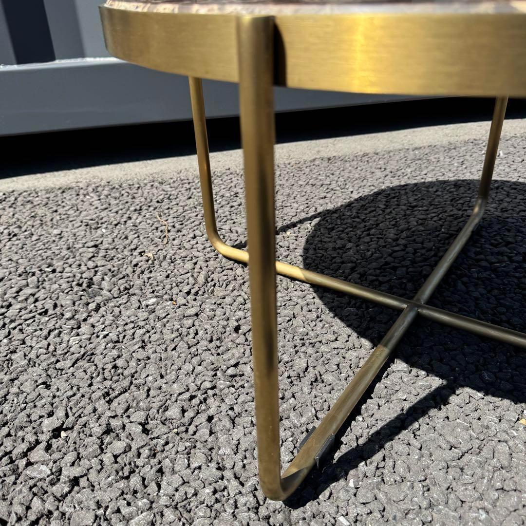 【最終価格】CRASH GATE ラウンドテーブル W600 ゴールド　関家具