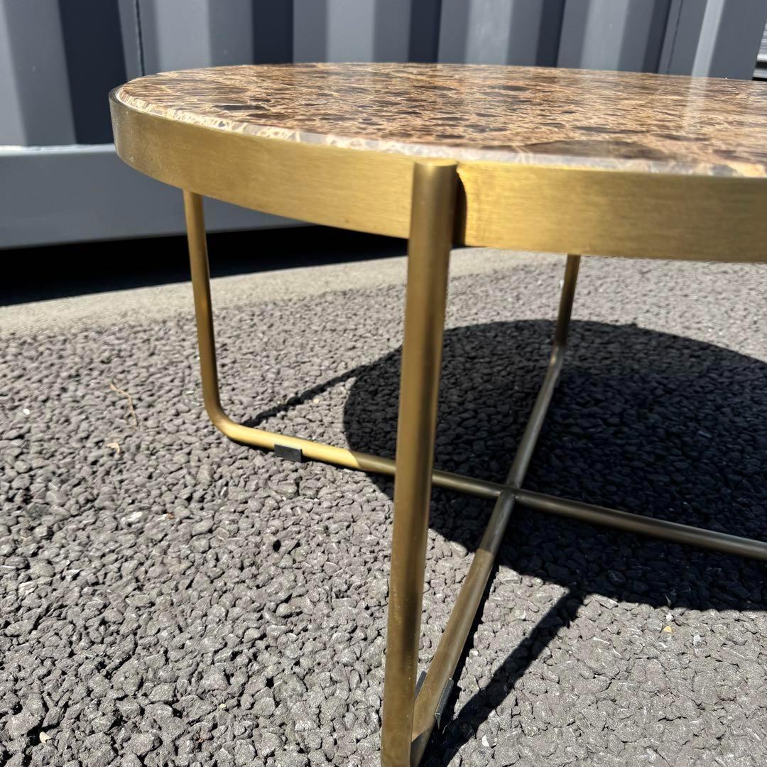 【最終価格】CRASH GATE ラウンドテーブル W600 ゴールド　関家具