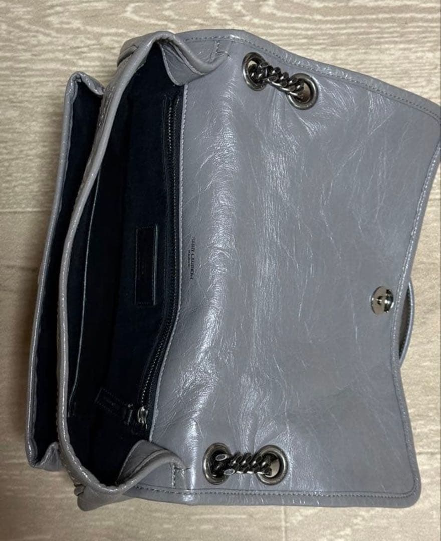 S*h様 サンローランニキ　ミディアム　スライドチェーンバッググレー