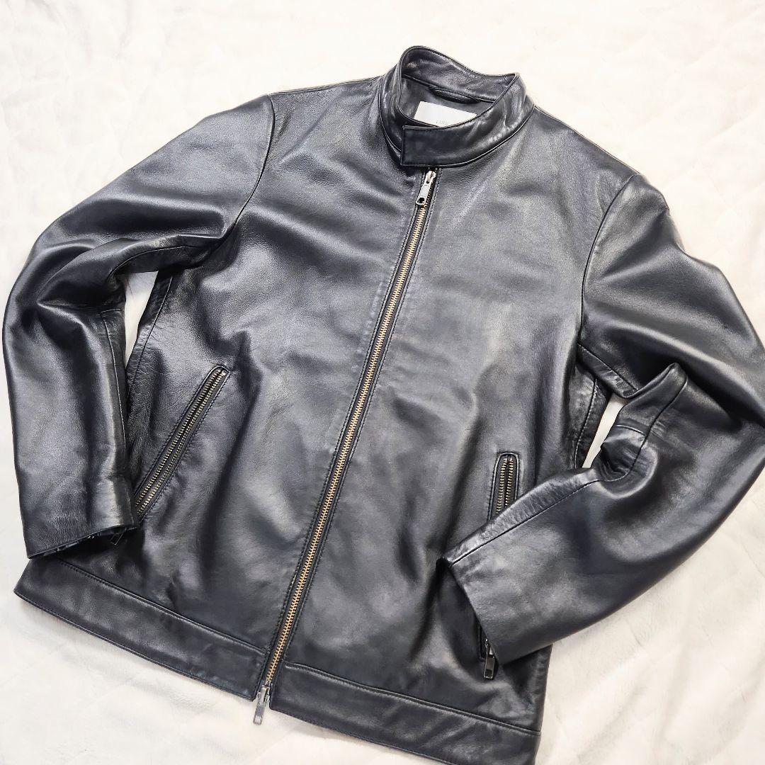 【美品】Liss　レザージャケット　ブラック　羊革