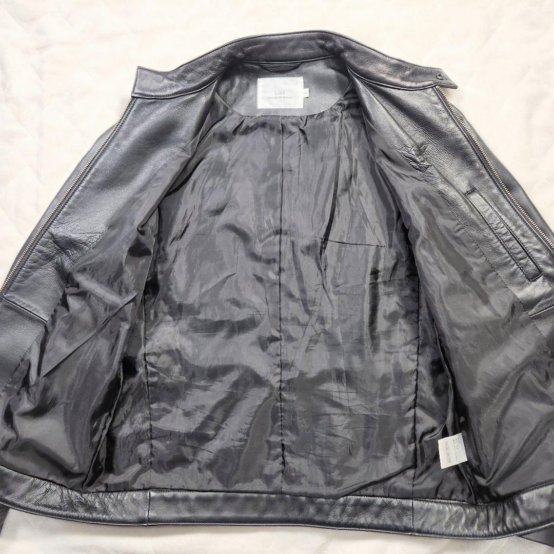 【美品】Liss　レザージャケット　ブラック　羊革