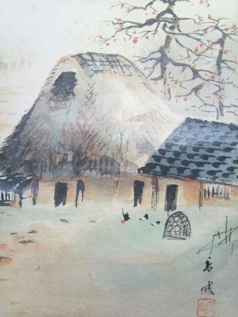 名古屋の画家浅見香城の風景画紙本日本画(まくり）全8枚売り、本物