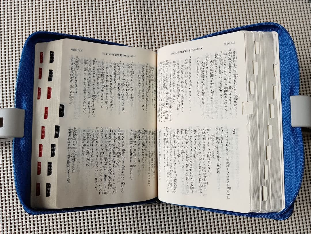 ■新共同訳中型聖書　ジッパー・サムインデックスつき -NI55ZTI青-