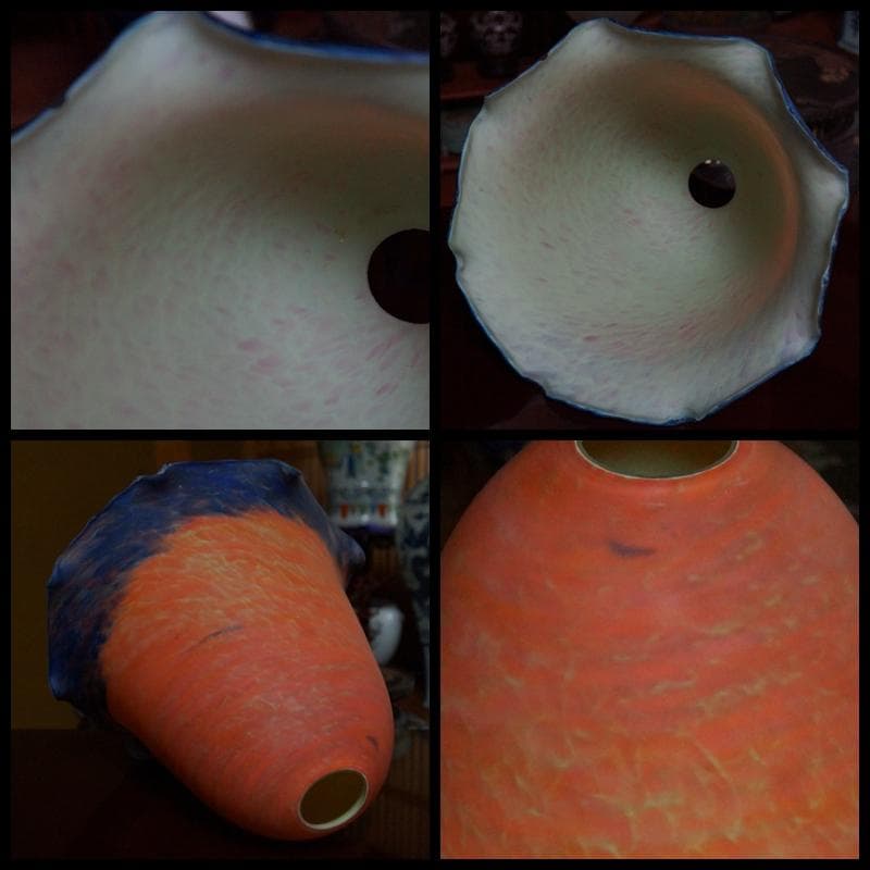 大型古風ステンドグラスランプ  花形テーブルランプ 卓上照明 高さ67㎝★時代物