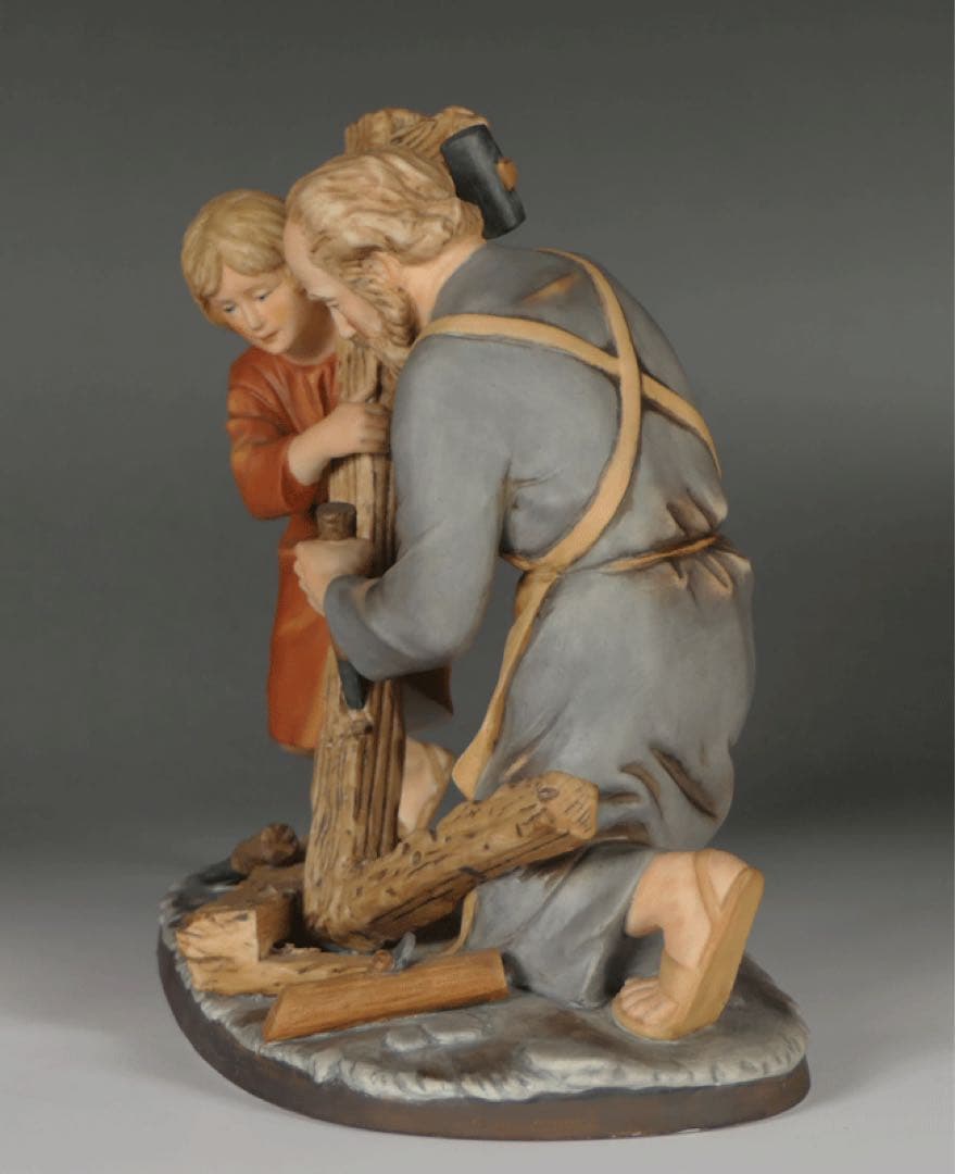 【聖父子 イエスとヨセフ 】 陶器 西洋彫刻 キリスト教美術